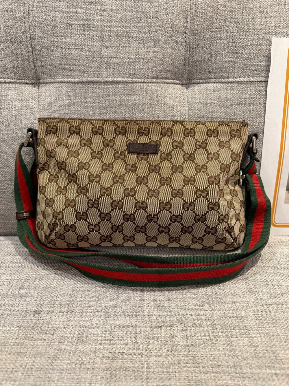 Gucci GG Canvas Web Messenger Crossbody/Shoulder Bag | Authenticated
